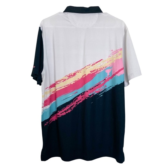 CHUBBIES Performance Polo Shirt in Tennis Match Pale Dove Gray & Black - Picture 7 of 7